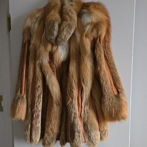 Luxurious Women's Red Fox Fur Coat - Classic Natural Red
